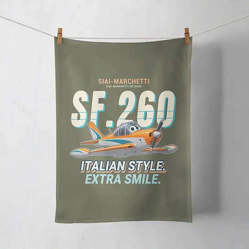 SIAI-Marchetti SF.260D - Cartoon - Towel - Green Army