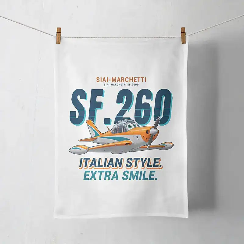 SIAI-Marchetti SF.260D - Cartoon - Towel - White