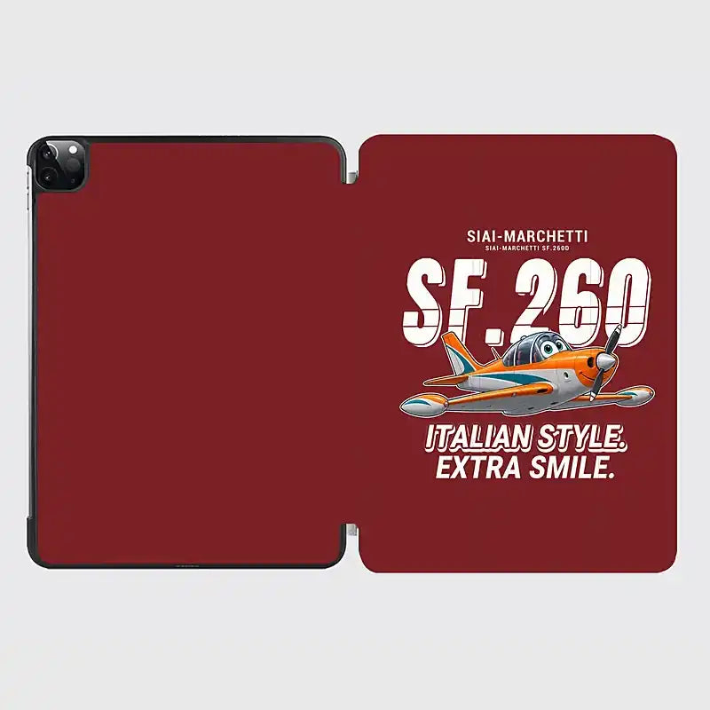 SIAI-Marchetti SF.260D - Cartoon - iPad Case - Dark Red