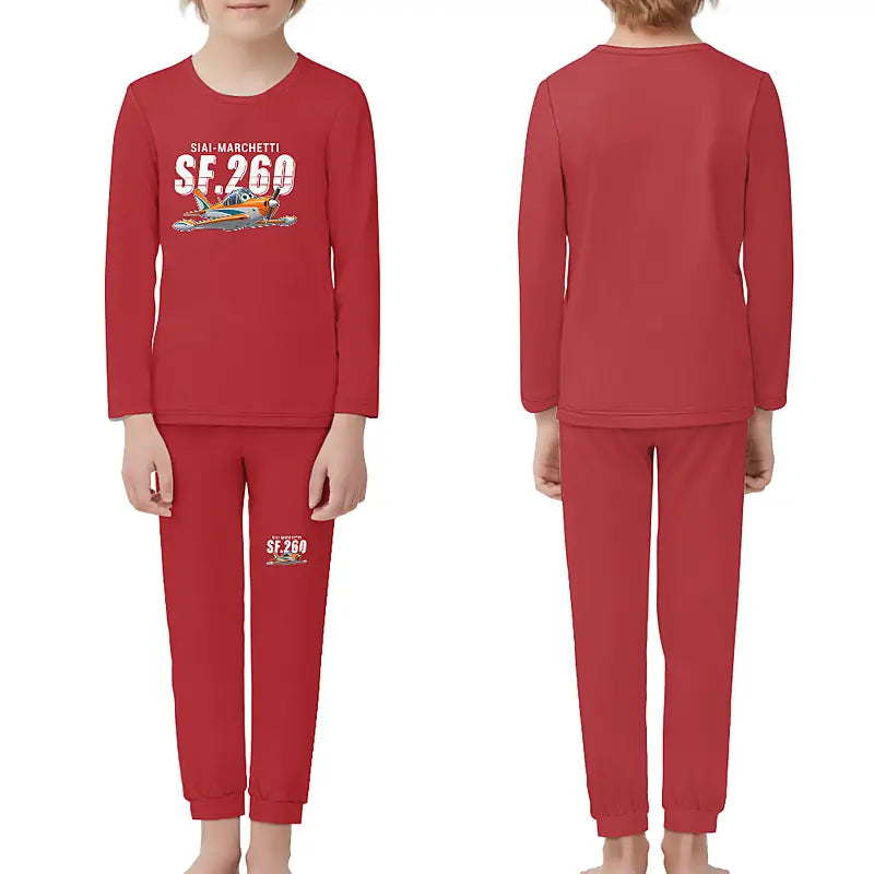 SIAI-Marchetti SF.260D - Children Pajamas - Cartoon Chest - Red
