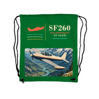 Thumbnail for SIAI-Marchetti SF.260D - Drawstring Bag - Classic - Green