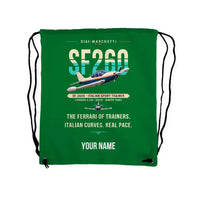 Thumbnail for SIAI-Marchetti SF.260D - Drawstring Bag - Original + Name - Green