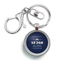 Thumbnail for SIAI-Marchetti SF.260D - Heritage - Circle Key Chain - Navy Blue