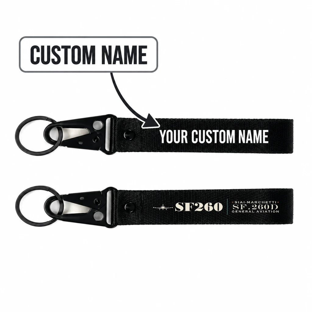 SIAI-Marchetti SF.260D Hawk-Shaped Key Chains - Black - Heritage - Personalized