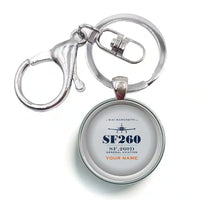 Thumbnail for SIAI-Marchetti SF.260D - Heritage + Name - Circle Key Chain - Light Gray