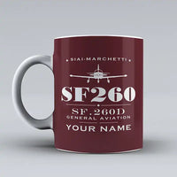 Thumbnail for SIAI-Marchetti SF.260D - Heritage + Name - Mug - Dark Red