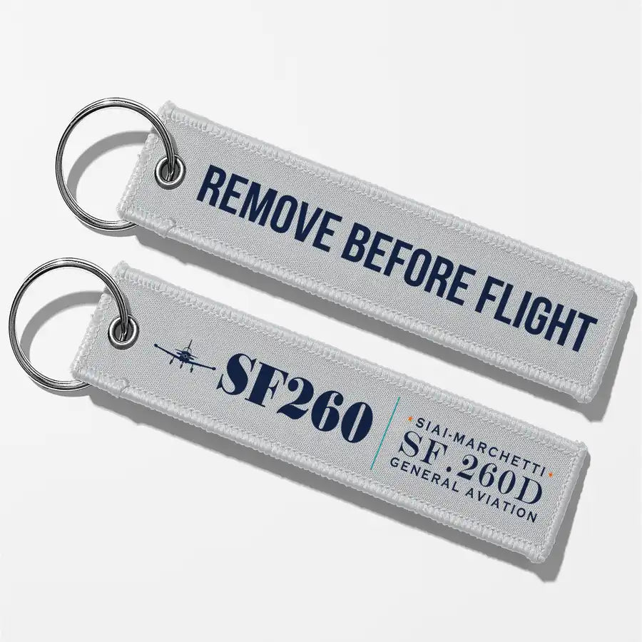 SIAI-Marchetti SF.260D Aviator Key Chains - Light Gray - Heritage - Remove Before Flight