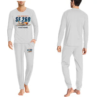 Thumbnail for SIAI-Marchetti SF.260D - Men Pajamas - Cartoon Chest + Name - Light Gray