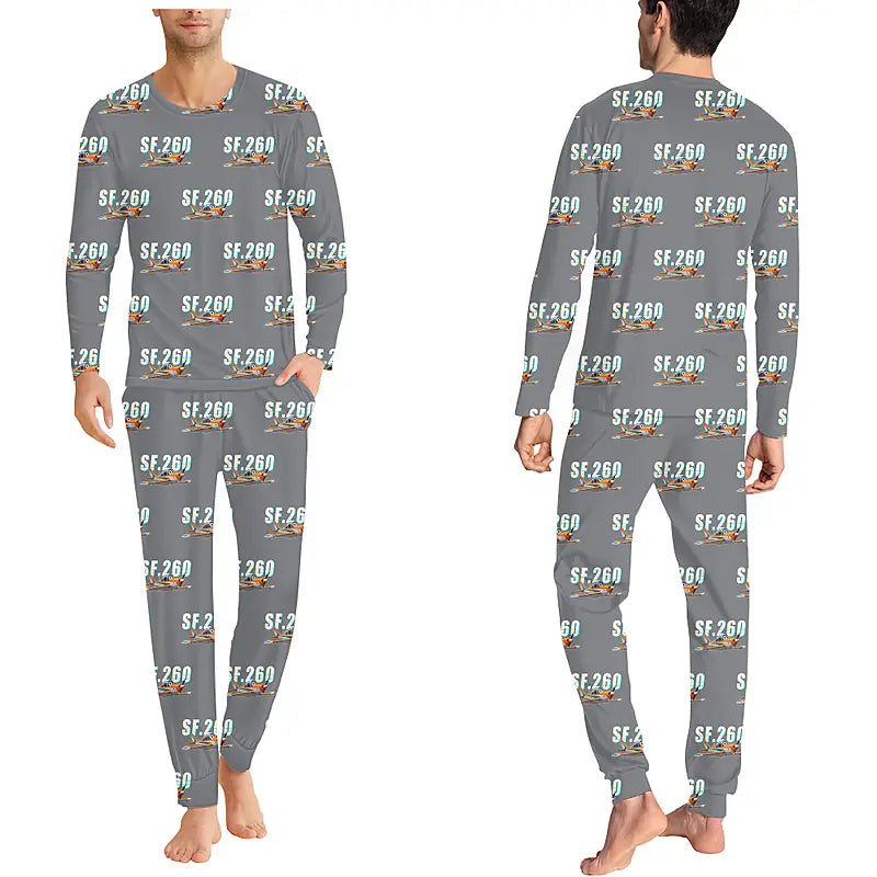 SIAI-Marchetti SF.260D - Men Pajamas - Cartoon Pattern - Gray