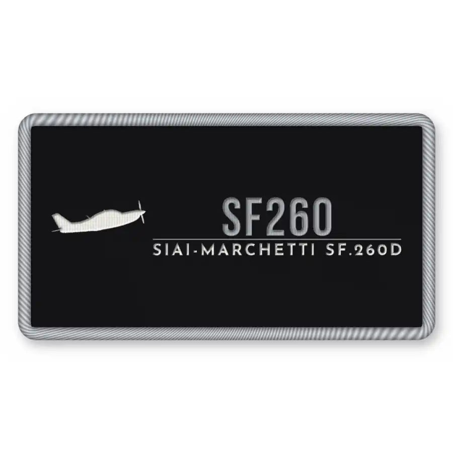 SIAI-Marchetti SF.260D Patches - Rectangle - Black Silver