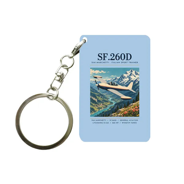 SIAI-Marchetti SF.260D - Poster - Key Chain - Light Blue