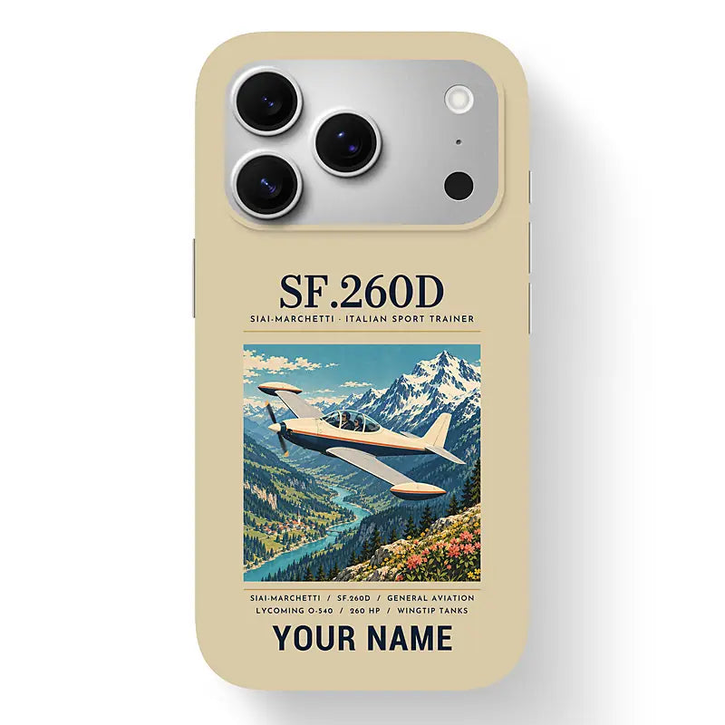 SIAI-Marchetti SF.260D - Poster + Name - MagSafe iPhone 17 Pro - Beige
