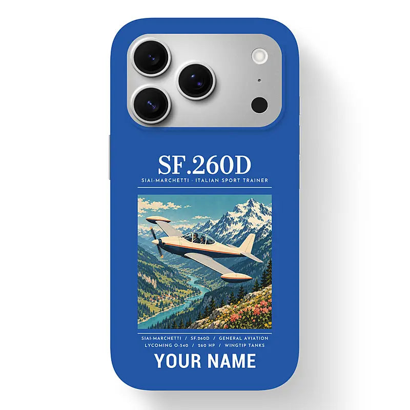 SIAI-Marchetti SF.260D - Poster + Name - MagSafe iPhone 17 Pro - Blue