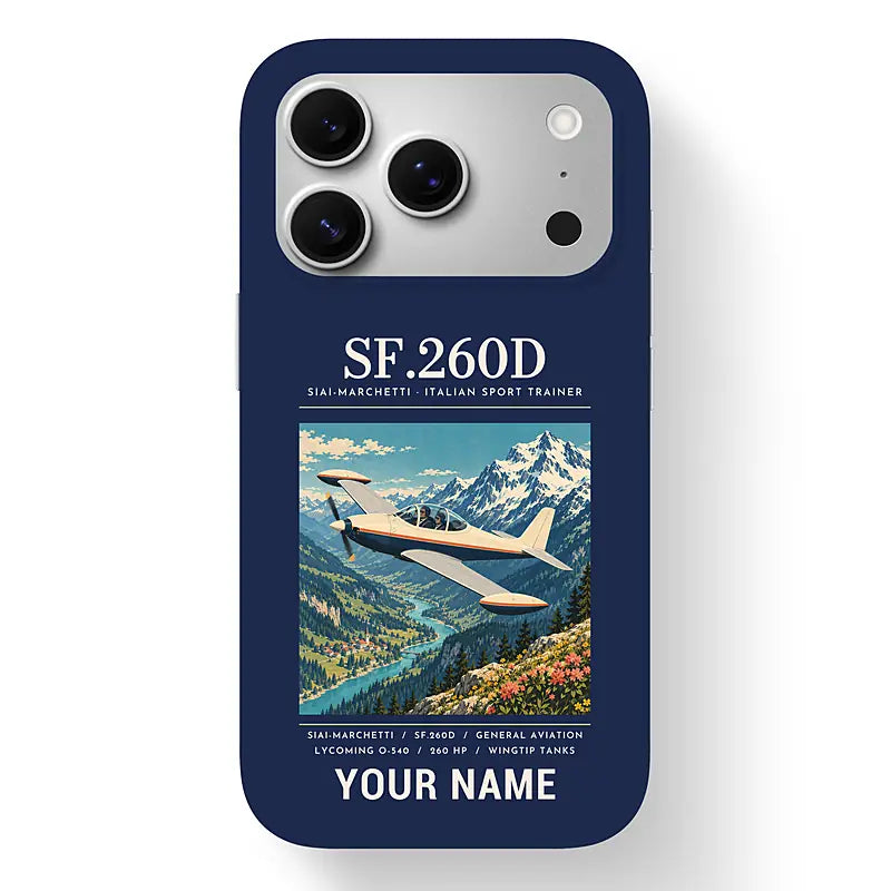 SIAI-Marchetti SF.260D - Poster + Name - MagSafe iPhone 17 Pro - Navy Blue