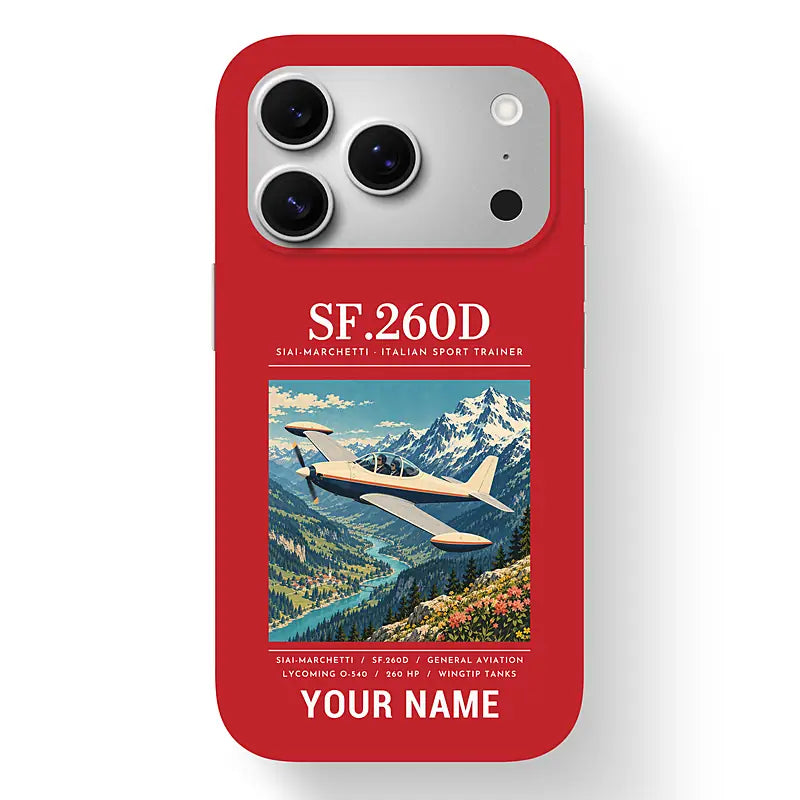 SIAI-Marchetti SF.260D - Poster + Name - MagSafe iPhone 17 Pro - Red