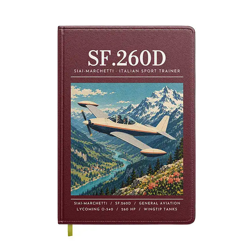 SIAI-Marchetti SF.260D - Poster - Notebook - Dark Red