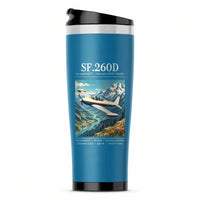 Thumbnail for SIAI-Marchetti SF.260D - Poster - Stainless Steel (No Holder) - Light Blue