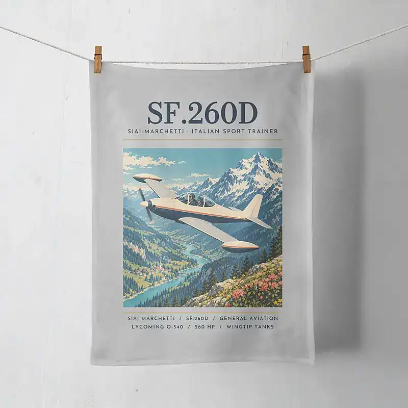 SIAI-Marchetti SF.260D - Poster - Towel - Light Gray