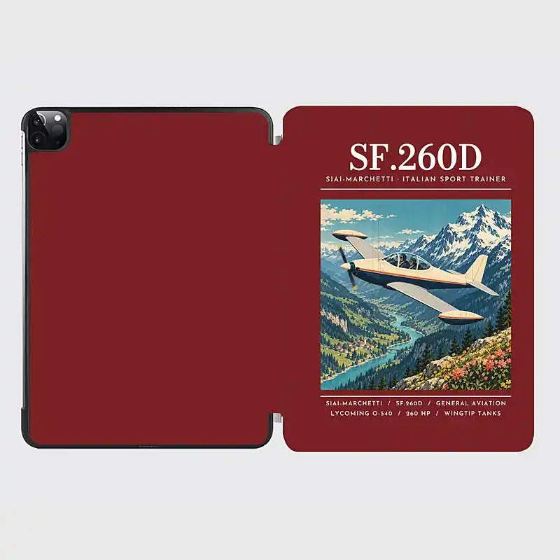 SIAI-Marchetti SF.260D - Poster - iPad Case - Dark Red
