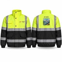 Thumbnail for SIAI-Marchetti SF.260D Reflective Winter Jackets - Poster - Fluorescent Yellow & Navy