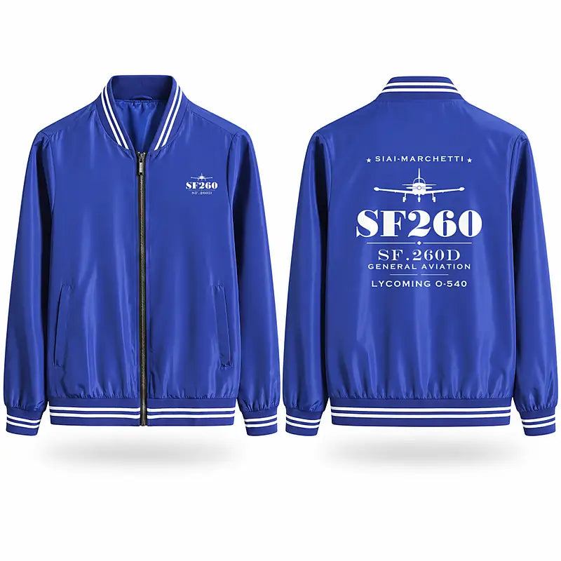SIAI-Marchetti SF.260D Stylish Jackets - Baseball Collar - Heritage - Royal Blue
