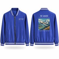 Thumbnail for SIAI-Marchetti SF.260D Stylish Jackets - Baseball Collar - Poster - Royal Blue