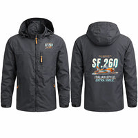 Thumbnail for SIAI-Marchetti SF.260D Stylish Jackets - Hooded Windbreaker - Cartoon - Charcoal