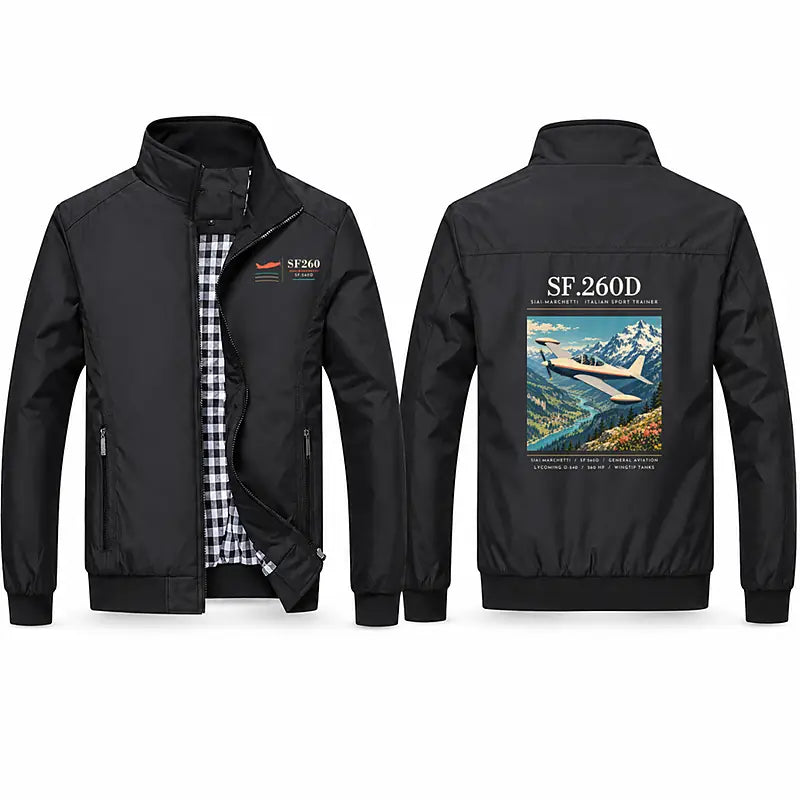 SIAI-Marchetti SF.260D Stylish Jackets - Stand Collar - Poster - Black