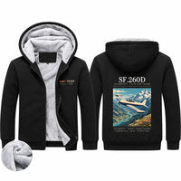 Thumbnail for SIAI-Marchetti SF.260D Zipped Sweatshirts - Poster - Black