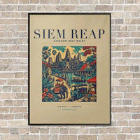 Thumbnail for SIEM REAP - Poster - Canvas Framed - Beige