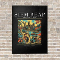Thumbnail for SIEM REAP - Poster - Canvas Framed - Black