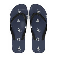 Thumbnail for Simikot Airport (SIF) Slippers & Flip Flops - Slippers - Flip Flops - Pattern - Navy Blue