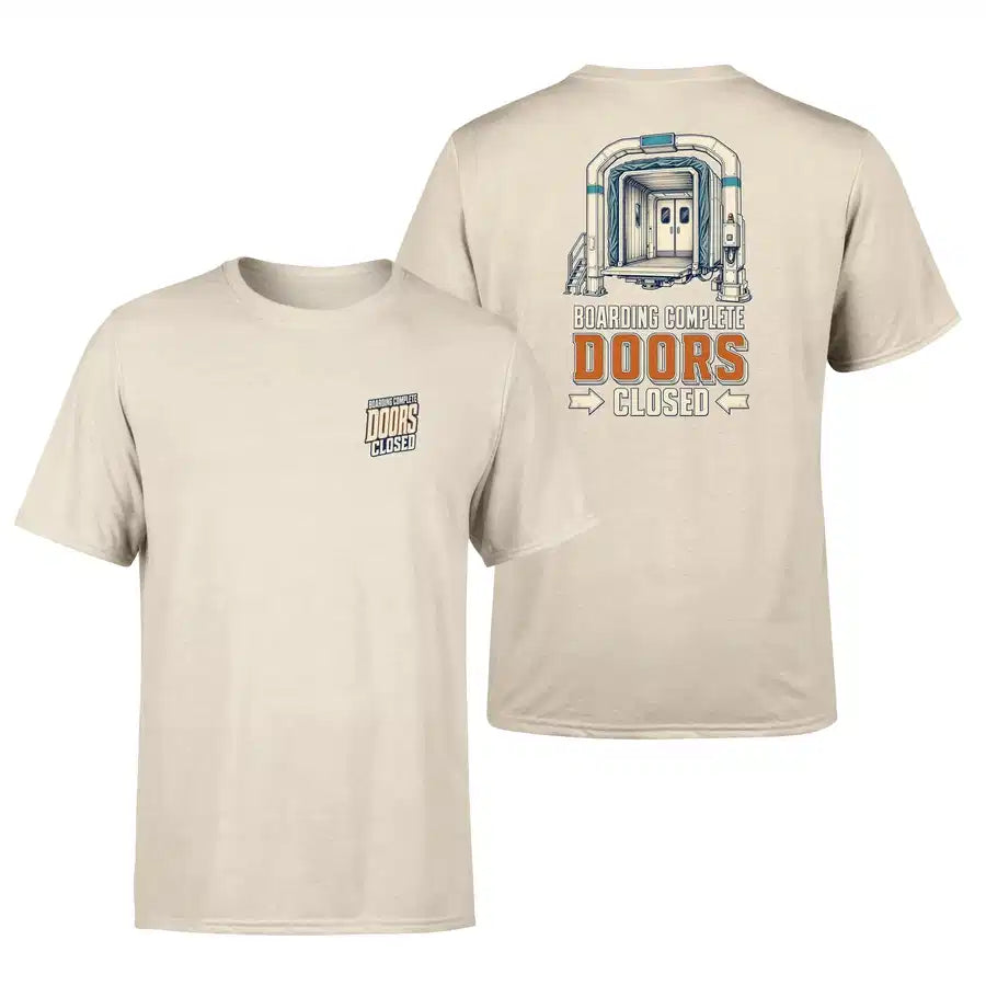 SIGNAL 232 - Boarding Complete Doors Closed - Double-Side T-Shirt design on beige double side t shirt