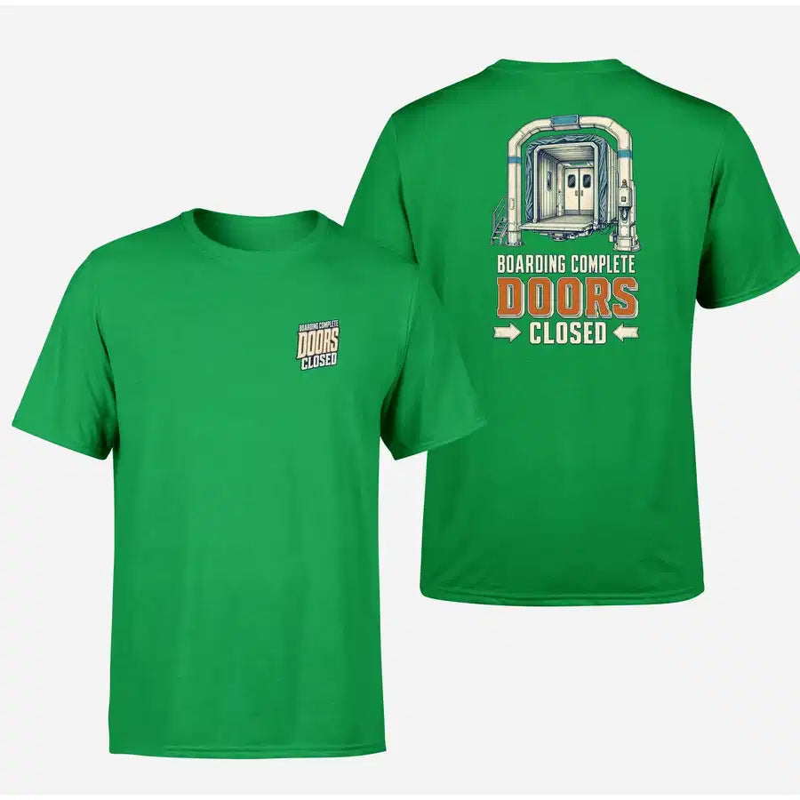 SIGNAL 232 - Boarding Complete Doors Closed - Double-Side T-Shirt design on green double side t shirt
