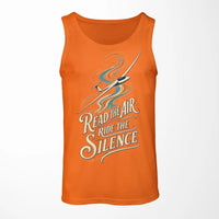 Thumbnail for Read The Air Ride The Silence design on orange tank top