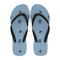 Thumbnail for Singapore Changi International Airport (SIN) Slippers & Flip Flops - Slippers - Flip Flops - Pattern - Light Blue