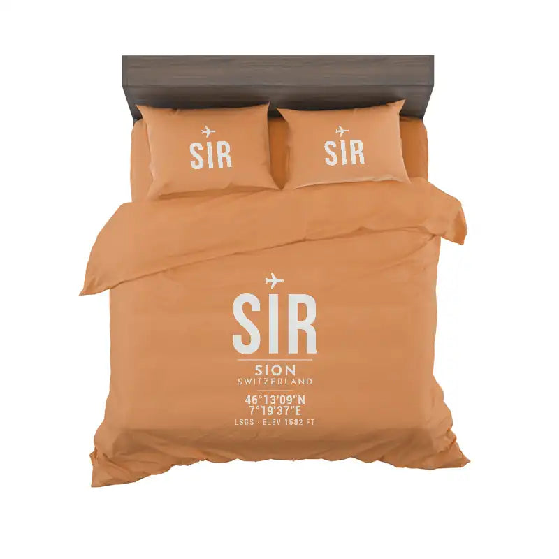 Sion Airport (SIR) Bedding Sets & Blankets - Bedding Set - ID Tag - Orange