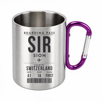 Thumbnail for Sion Airport (SIR) Stainless Steel Mugs - Boarding Pass - Outdoors Mug - Purple