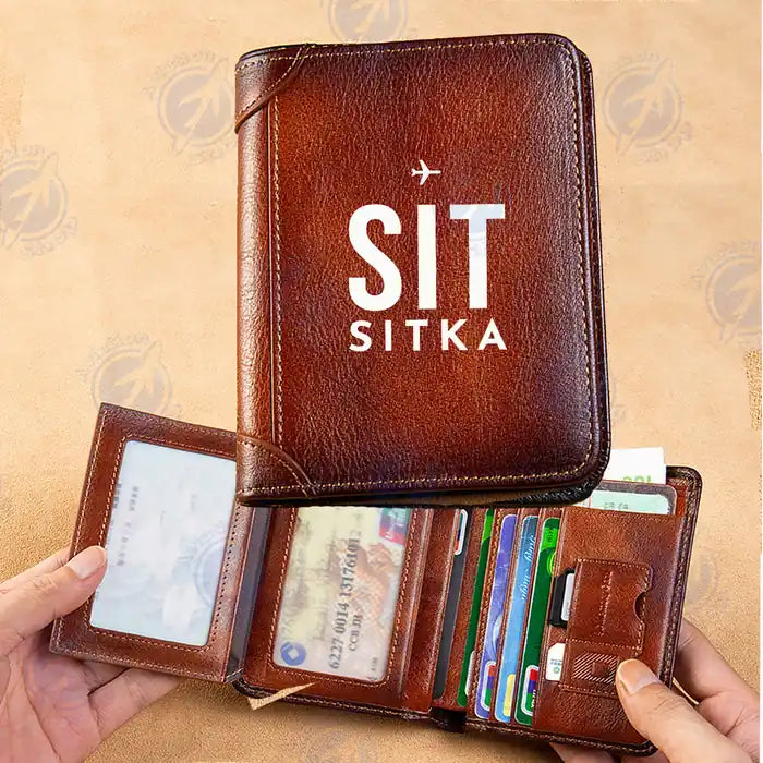 Sitka Rocky Gutierrez Airport (SIT) Leather Wallets - Printed Leather Wallet - Code