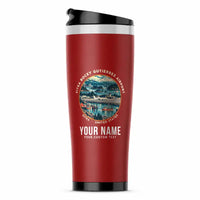 Thumbnail for Sitka Rocky Gutierrez Airport (SIT) Travel Mugs - Badge + Name - Stainless Steel (No Holder) - Red