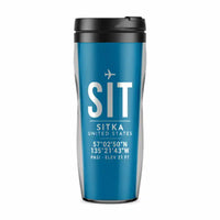 Thumbnail for Sitka Rocky Gutierrez Airport (SIT) Travel Mugs - ID Tag - Plastic (No Holder) - Light Blue