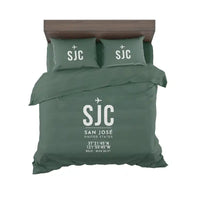 Thumbnail for San José Mineta International Airport (SJC) Bedding Sets & Blankets - Bedding Set - ID Tag - Dark Green