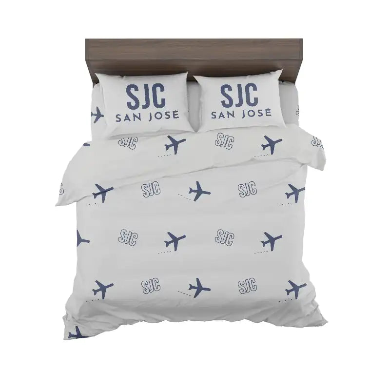 San José Mineta International Airport (SJC) Bedding Sets & Blankets - Bedding Set - Pattern - Light Gray