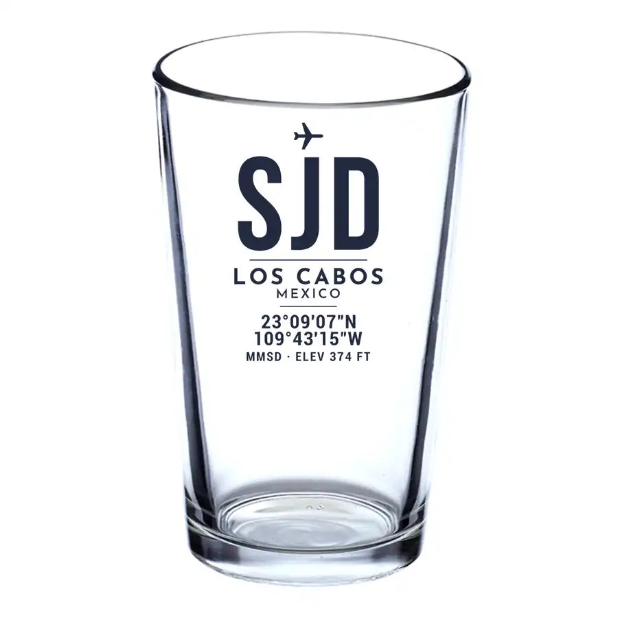 Aeropuerto Internacional de Los Cabos (SJD) Glasses - ID Tag - Beer & Water Glass