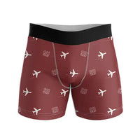 Thumbnail for Sarajevo International Airport (SJJ) Men Boxers - Pattern - Dark Red