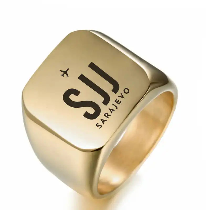 Sarajevo International Airport (SJJ) Rings - Ring - Golden