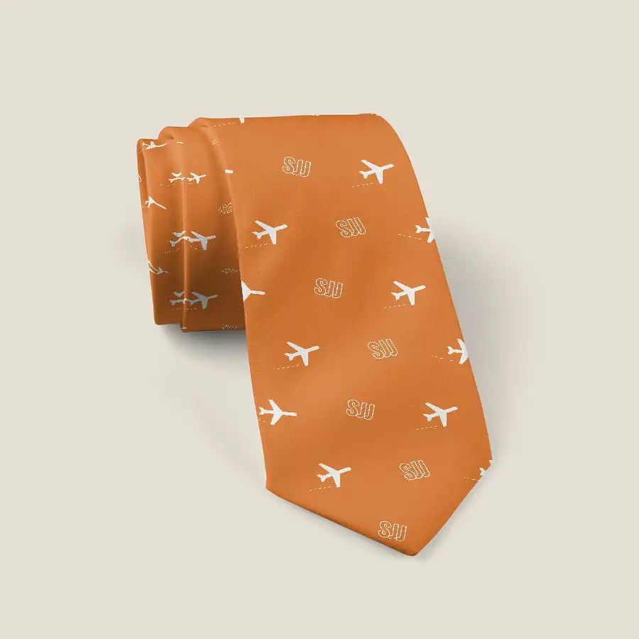 Sarajevo International Airport (SJJ) Ties - Tie - Pattern - Orange