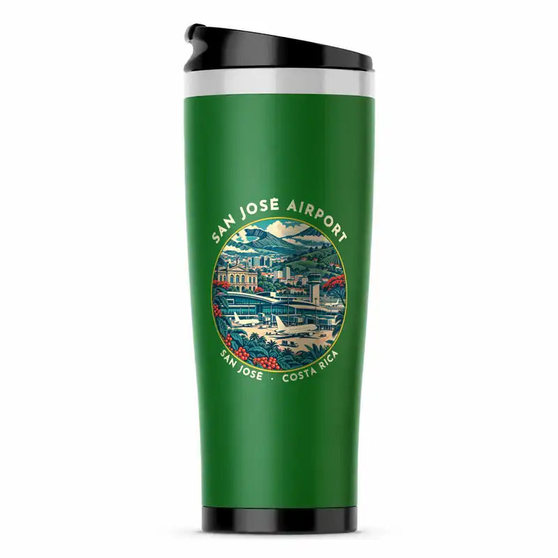 Juan Santamaría International Airport (SJO) Travel Mugs - Badge - Stainless Steel (No Holder) - Green