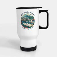 Thumbnail for Juan Santamaría International Airport (SJO) Travel Mugs - Badge - Stainless Steel with Holder - White