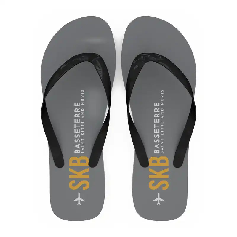 St Kitts Robert L. Bradshaw International Airport (SKB) Slippers & Flip Flops - Slippers - Flip Flops - Code - Gray